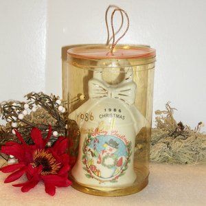 Vintage 1986 Walmart Snowman Christmas Bell in ORIGINAL SEALED PACKAGE 5"